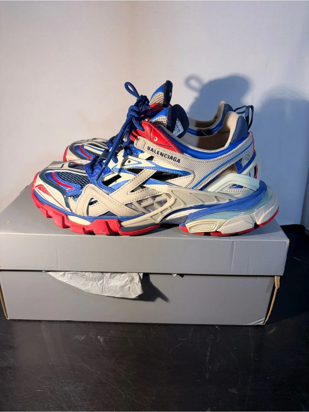 Balenciaga Men's Multi-Color Track Runner Sneakers